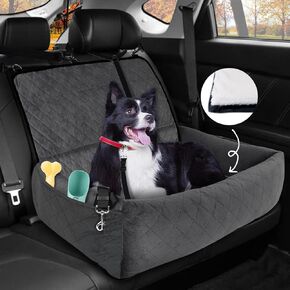 سرير مقعد سيارة للكلاب متوسطة وكبيرة الحجم، حزامان محدثان لسيارة الكلاب، مقعد خلفي للسيارة للسفر للكلاب، سرير سيارة مع وسادة زغب سميكة، قابل للإزالة والغسل، سرير مقعد سيارة للكلاب والجراء، رمادي اللون in Kuwait