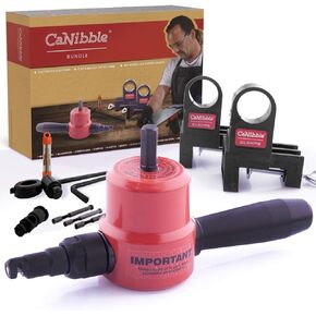 CaNibble Bundle, Professional Nibbler, Sheet Metal Nibbler, Premium Nibbler Drill Attachment, Cuts Straight lines, Curves and Circles, Australian Made in Saudi Arabia