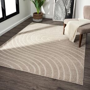 سجادة LUXE WEAVERS كريمية مموجة هندسية حديثة مقاس 8x10