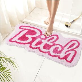 Carmoion Funny Cute Rugs for Bedroom Bathroom Dorm Kitchen Non Slip Rubber Backed Machine Washable,Funky Cool Rugs Colorful Fluffy Shaggy Bedside Accent Rug 35"x18"(Multicolour)