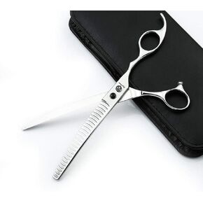 مقص العناية بالحيوانات الأليفة ذو المنحني إلى الأسفل مقاس 7.5 بوصة من بيربل دراجون - مقصات قطع الكلاب - مقصات شعر ترقق الحيوانات البالغة لمربية الحيوانات الأليفة أو العائلة DIY in Kuwait