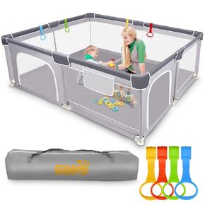 Baby Playpen 71"×59", Extra Large Play Pen Playard for Babies and Toddlers Indoor & Outdoor Safety Play Yard Area, Kid Sturdy Play Center Fence with Soft Breathable Mesh, Playpen for Toddlers in Kuwait