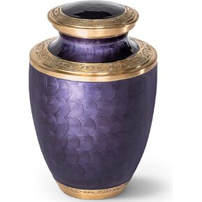 SENNESY Urns for Human Ashes – Brass Cremation Urns – Elegant Funeral Ashes Container for Men and Women Up to 220lbs – Threaded Screw Top – Cremation Urn with Felt Bottom – Handcrafted Design in Kuwait