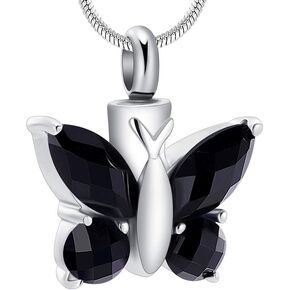 Butterfly Cremation Necklace for Ashes - Urn Neckalce for Ashes for Women Cremation Jewelry for Women - Ashes Keepsake Pendant Memorial Jewelry Gifts for A Loss of Loved Ones