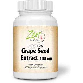 Grape Seed Extract 100mg Strength - European Grape Seed Extract Standardized to 80% OPC for Powerful Antioxidant & Inflammation Support - Best Grape Seed Extract -Non-GMO & Gluten Free 90-Vegcaps in Saudi Arabia