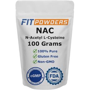 مسحوق FitPowders N-Acetyl L-Cysteine ​​(NAC) - مغرفة متضمنة (250 جرام) in Kuwait