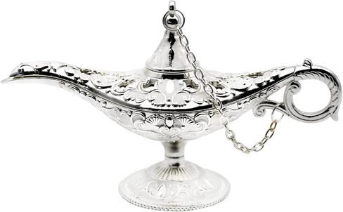 مصابيح Hsiwto Aladdin Magic Genie - مصباح زي كلاسيكي كلاسيكي عتيق لتزيين طاولات الزفاف، مقاس صغير، ذهبي وأزرق in Saudi Arabia