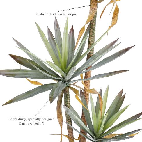 crapelles Artificial Yucca Tree, 63in Tall Fake Plant, Big Faux Plant with Plastic Pot, 5.25FT Lifelike Plants for Indoor Home Office Decor, Housewarming Gift in Kuwait
