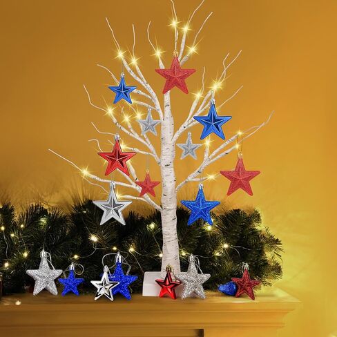 CGYUJISD 2FT شجرة البتولا البيضاء مع 24 أضواء LED تعمل بالبطارية، شجرة صناعية صغيرة مركزية على الطاولة لغرفة النوم المنزلية وديكور الشتاء والزفاف in Kuwait