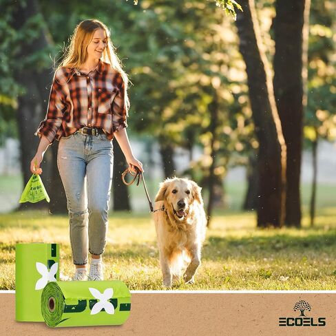 ECOELS 150 Dog Poo Bags 100% Compostable & Biodegradable Extra Large, Strong & Leakproof Poop Bags | Cornstarch-Made | Certified-OK COMPOST HOME, EN13432, US-ASTM BPI| Unscented 10 rolls Poo Bags Dogs in Saudi Arabia