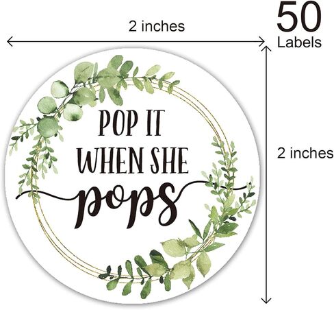 ملصقات بوب ات وين شي بوبس، ملصقات صغيرة لزجاجات الشمبانيا الصغيرة، ملصقات هدايا استحمام الطفل، عبوة من 50، ملصق لاصق دائري 5 سم in Kuwait