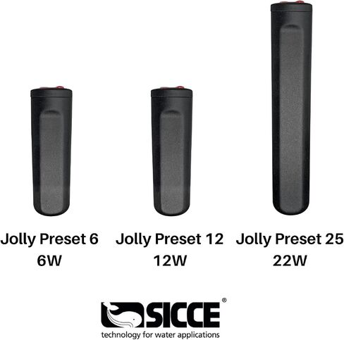 Sicce 6W Jolly Preset Small Submersible Aquarium Heater, Constant Temperature, Betta Fish Tank Heater Set to 77℉ for 1-2 Gallons Freshwater & Saltwater Tanks in Saudi Arabia
