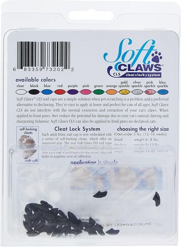 Feline Soft Claws Cat Nail Caps Take-Home Kit, Small, Black in Kuwait