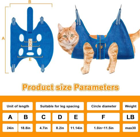 أرجوحة العناية بالحيوانات الأليفة من VCZONE للكلاب والقطط، أرجوحة ضبط النفس للكلاب مع مقص أظافر، مبرد أظافر، مشط البراغيث وفرشاة تساقط، حقيبة تقييد أرجوحة للكلاب والقطط الصغيرة والمتوسطة in Kuwait
