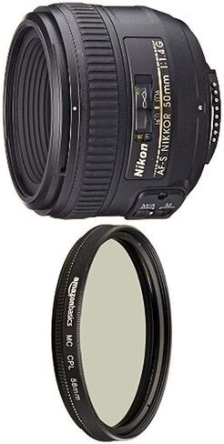 عدسة نيكون AF-S FX NIKKOR مقاس 50 مم f/1.4G مع التركيز التلقائي لكاميرات نيكون DSLR | فتحة f/1.4 مع ضبط تلقائي للصورة SWM وغشاء ذو ​​9 شفرات للصور الشخصية والإضاءة المنخفضة والبوكيه in Kuwait