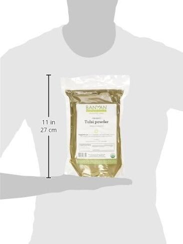 مسحوق التولسي من بانيان بوتانيكالز، 1 رطل - عضوي من وزارة الزراعة الأمريكية - أوسيموم سانكتوم - الريحان المقدس - أدابتوجين الأيورفيدا* in Kuwait