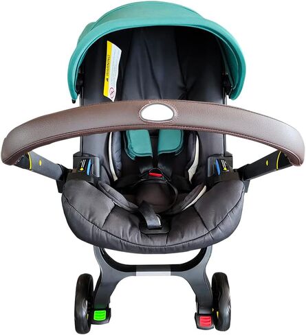 SeedFuture Stroller Handle Bar Covers for DOONA, Brown Pu Leather Pram Handle Protective Case Cover Stroller Accessories for DOONA, Pushchair Armrest Handle Protector Cover in Kuwait