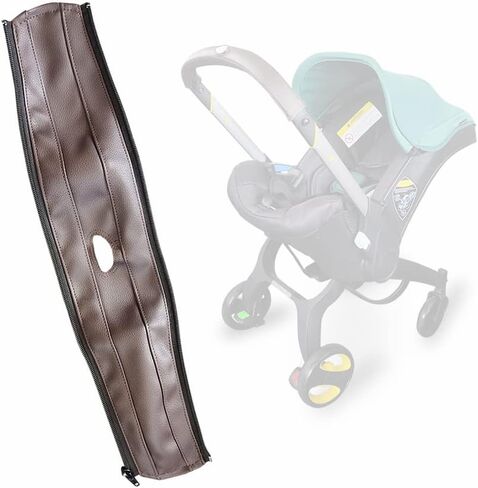 SeedFuture Stroller Handle Bar Covers for DOONA, Brown Pu Leather Pram Handle Protective Case Cover Stroller Accessories for DOONA, Pushchair Armrest Handle Protector Cover in Kuwait