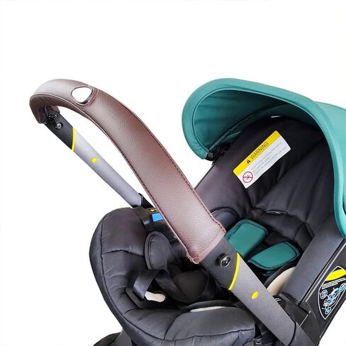 SeedFuture Stroller Handle Bar Covers for DOONA, Brown Pu Leather Pram Handle Protective Case Cover Stroller Accessories for DOONA, Pushchair Armrest Handle Protector Cover in Kuwait