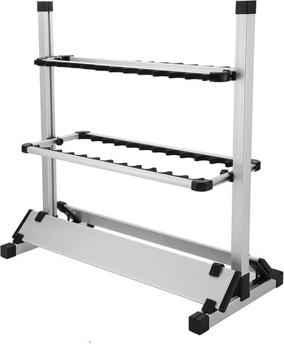 weyleity Fishing Rod Rack, Fishing Rod Organizer,Portable Fishing Rod Holder for All Poles, Hold 12 or 24 Rods,Aluminum Alloy Silver Black Rod Holder (24 Rods Rack) in Kuwait