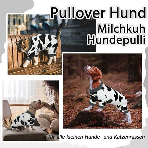 DENTRUN كلب صغير ملابس الشتاء الدافئة مضحك جرو حليب البقر سترة ازياء ، سلالة صغيرة الحيوانات الأليفة الكلب القط نيسيس لينة الفانيلا منامة in Kuwait