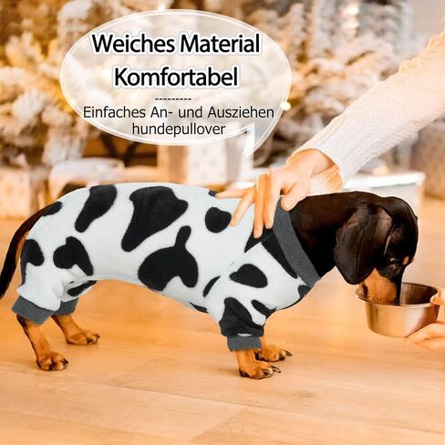 DENTRUN كلب صغير ملابس الشتاء الدافئة مضحك جرو حليب البقر سترة ازياء ، سلالة صغيرة الحيوانات الأليفة الكلب القط نيسيس لينة الفانيلا منامة in Kuwait