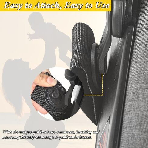 حقيبة تخزين بمشبك متوافقة مع عربة الأطفال ومقعد السيارة دونا، حقيبة حفاضات ذات سعة كبيرة للتخزين مع سحاب غير قابل للانزلاق، حقيبة منظم لعربة الأطفال يمكن ارتداؤها على ظهر حقيبة الأم طوال اليوم in Kuwait