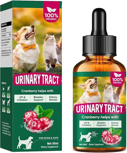 Urinary Tract Infection Treatment for Dǒg & Cat,Natural Treatment Drops for Preventing Urinary Incontinence & Bladder Stones,Fully Protect The Kidney Health 60ML in Kuwait