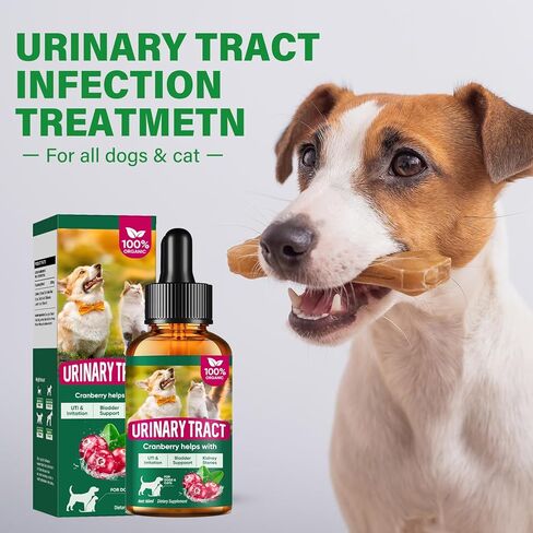 Urinary Tract Infection Treatment for Dǒg & Cat,Natural Treatment Drops for Preventing Urinary Incontinence & Bladder Stones,Fully Protect The Kidney Health 60ML in Kuwait