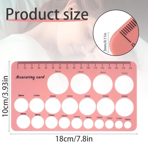 Nipple Rulers for Flange Sizing, 4pcs Silicone Nipple Flange Measuring Tool for Breast Pump Flange Size, Breast Pump Shield Nipple Sizing Measurement Tool for Flanges, Including 2 Flange Rulers in Kuwait