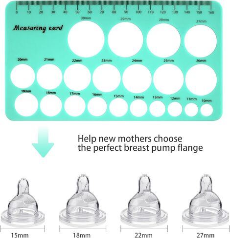 Nipple Rulers for Flange Sizing, 4pcs Silicone Nipple Flange Measuring Tool for Breast Pump Flange Size, Breast Pump Shield Nipple Sizing Measurement Tool for Flanges, Including 2 Flange Rulers in Kuwait