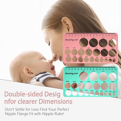 Nipple Rulers for Flange Sizing, 4pcs Silicone Nipple Flange Measuring Tool for Breast Pump Flange Size, Breast Pump Shield Nipple Sizing Measurement Tool for Flanges, Including 2 Flange Rulers in Kuwait