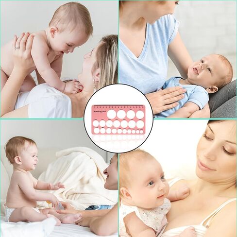 Nipple Rulers for Flange Sizing, 4pcs Silicone Nipple Flange Measuring Tool for Breast Pump Flange Size, Breast Pump Shield Nipple Sizing Measurement Tool for Flanges, Including 2 Flange Rulers in Kuwait