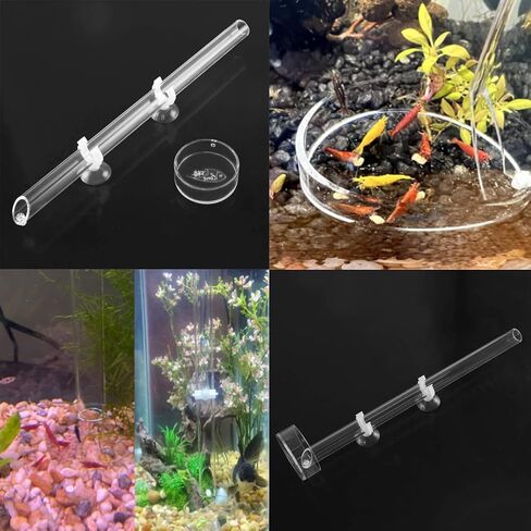 Fashionclubs الاكريليك الروبيان أنبوب تغذية طبق التغذية الأطباق للأسماك حوض السمك الروبيان الأسماك ، مع 2 أكواب الشفط in Kuwait