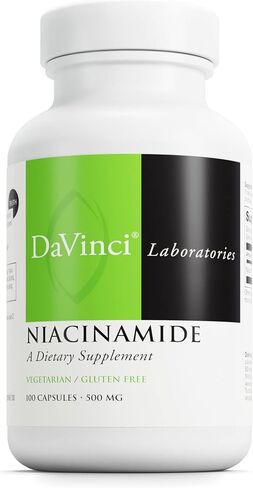 DAVINCI Labs Niacinamide - Dietary Supplement with Vitamin B3 to Support Fat Metabolism, Circulation and Healthy Skin* - with 500 mg Niacinamide per Serving - Gluten-Free - 100 Vegetarian Capsules in Saudi Arabia