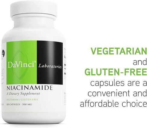 DAVINCI Labs Niacinamide - Dietary Supplement with Vitamin B3 to Support Fat Metabolism, Circulation and Healthy Skin* - with 500 mg Niacinamide per Serving - Gluten-Free - 100 Vegetarian Capsules in Saudi Arabia