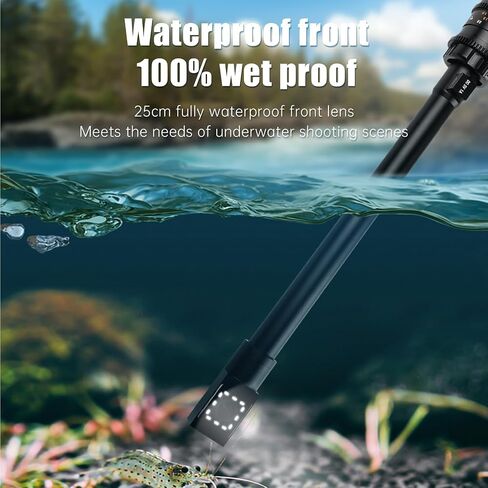 عدسة AstrHori 28 مم F13 Macro Probe، زاوية رؤية 90 درجة، عدسة كاميرا مقاومة للرطوبة بنسبة 100% متوافقة مع كاميرات Sony E-Mount، ضوء حلقة مدمج بإطار كامل in Kuwait