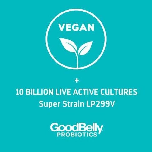 GoodBelly Probiotic Supplement for Digestive Health Support - Includes 10 Billion Live & Active Cultures of Lactobacillus Plantarum – Vegan Probiotic (30 Capsules per Bottle) in Saudi Arabia
