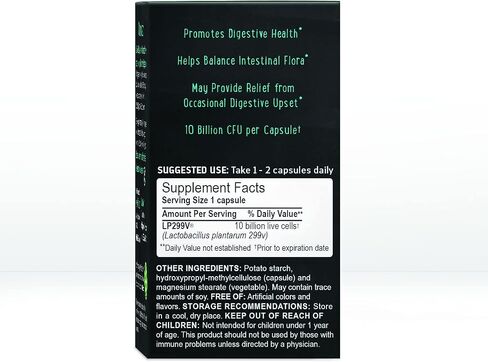 GoodBelly Probiotic Supplement for Digestive Health Support - Includes 10 Billion Live & Active Cultures of Lactobacillus Plantarum – Vegan Probiotic (30 Capsules per Bottle) in Saudi Arabia