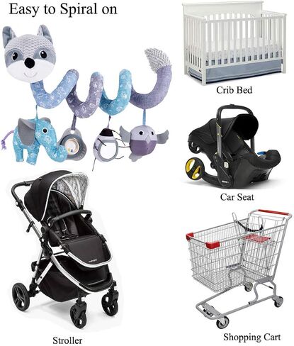 Car Seat Toys for Infants, Musical Sensory Hanging Baby Toys Mobile | Newborns Plush Spiral Toys for Stroller Crib Bar Bassinet Car Seat Mobile with Music Box BB Squeaker Rattles- Orange Fox in Saudi Arabia