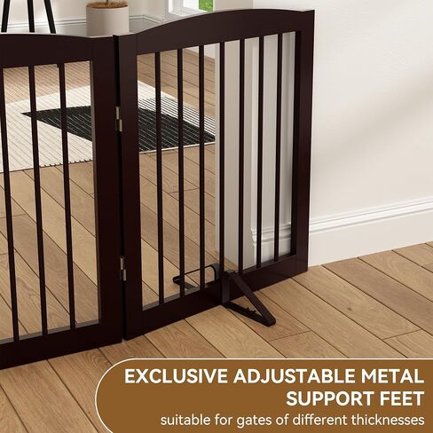 PUPETPO Support Feet for Pet Gate (Updated Version), Pet Gate Metal Support Feet Set of 2 for Extra Wide Foldable Dog Gates, Easy to Install, A Pair of Safety Fence Feet for Wooden Dog Gate, Black in Saudi Arabia
