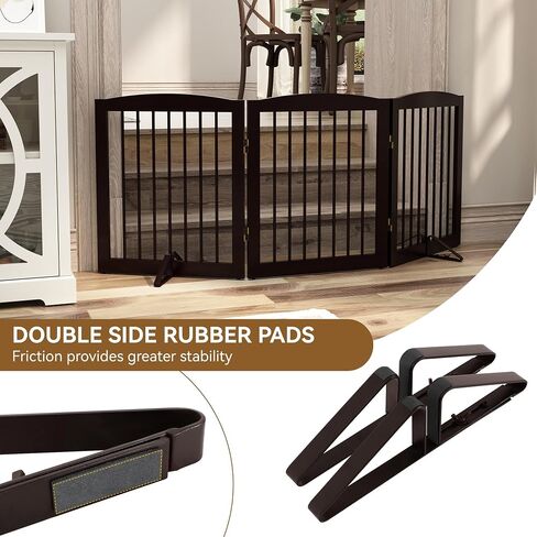 PUPETPO Support Feet for Pet Gate (Updated Version), Pet Gate Metal Support Feet Set of 2 for Extra Wide Foldable Dog Gates, Easy to Install, A Pair of Safety Fence Feet for Wooden Dog Gate, Black in Saudi Arabia