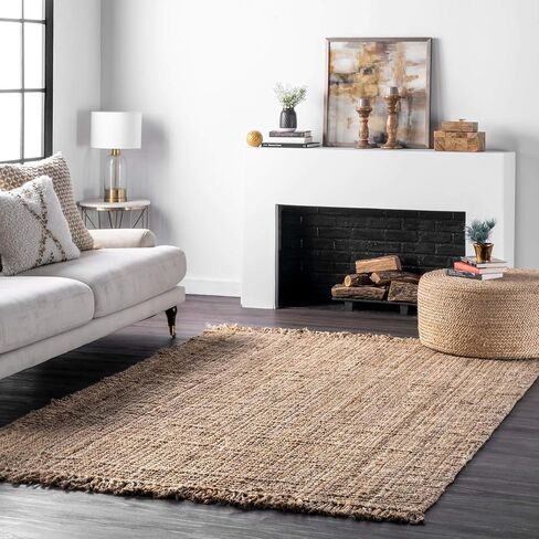 سجادة منطقة الجوت المكتنزة من NuLOOM Daniela Farmhouse، مقاس 3x5، طبيعية in Saudi Arabia