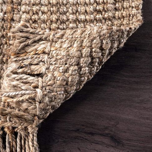 سجادة منطقة الجوت المكتنزة من NuLOOM Daniela Farmhouse، مقاس 3x5، طبيعية in Saudi Arabia
