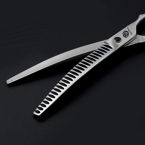 مقص العناية بالحيوانات الأليفة ذو المنحني إلى الأسفل مقاس 7.5 بوصة من بيربل دراجون - مقصات قطع الكلاب - مقصات شعر ترقق الحيوانات البالغة لمربية الحيوانات الأليفة أو العائلة DIY in Kuwait