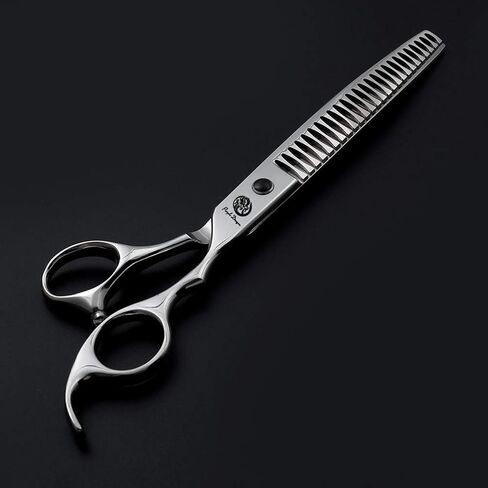 مقص العناية بالحيوانات الأليفة ذو المنحني إلى الأسفل مقاس 7.5 بوصة من بيربل دراجون - مقصات قطع الكلاب - مقصات شعر ترقق الحيوانات البالغة لمربية الحيوانات الأليفة أو العائلة DIY in Kuwait