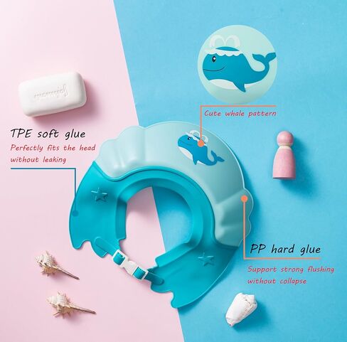 Baby Shower Cap Shield, Shower Cap for Kids, Visor Hat for Eye and Ear Protection for 0-9 Years Old Children,Cute whale shape Makes the Baby Bath More Fun (Orange) in Kuwait