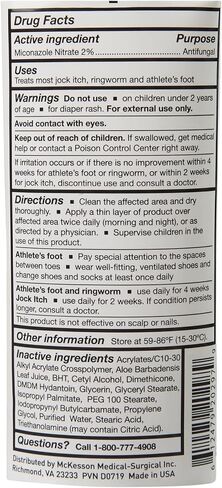 McKesson Antifungal Cream, 2% Miconazole Nitrate, Relives Jock Itch, Ringworm and Athlete Foot, 4 oz, 4 Count in Saudi Arabia
