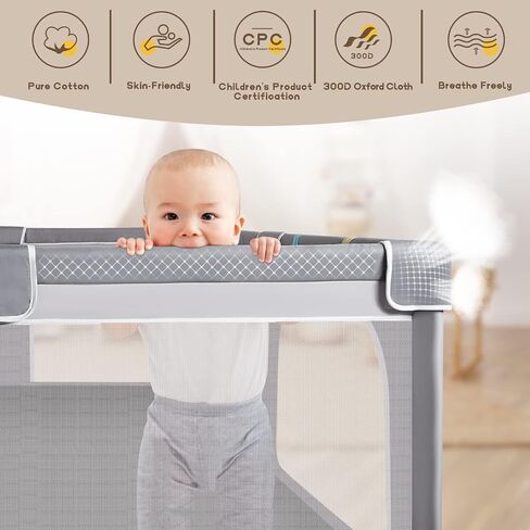 Baby Playpen 71"×59", Extra Large Play Pen Playard for Babies and Toddlers Indoor & Outdoor Safety Play Yard Area, Kid Sturdy Play Center Fence with Soft Breathable Mesh, Playpen for Toddlers in Saudi Arabia