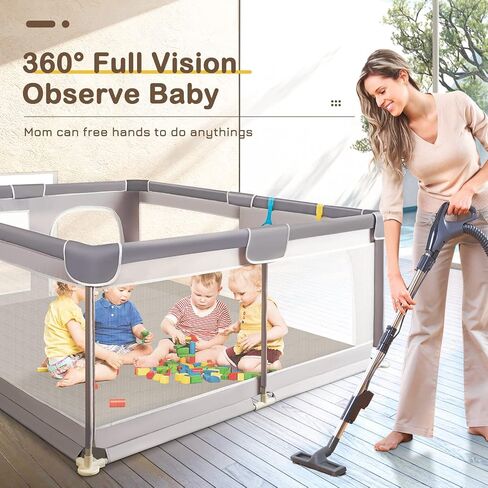 Baby Playpen 71"×59", Extra Large Play Pen Playard for Babies and Toddlers Indoor & Outdoor Safety Play Yard Area, Kid Sturdy Play Center Fence with Soft Breathable Mesh, Playpen for Toddlers in Saudi Arabia